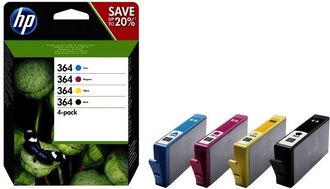 Braun Hp 364 Cartuchos De Tinta Original Negro Cian Amarillo Magenta