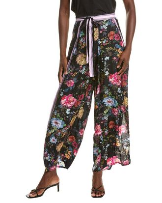 Johnny Was Silk-Blend Wrap Pant