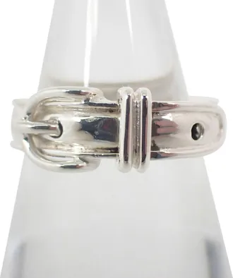 Herm&egrave;s Sterling Silver 925 Band Ring (Pre-Owned)