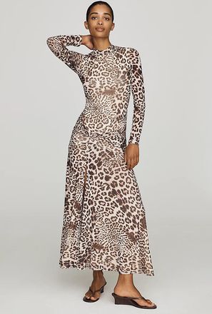 Bardot Lea Printed Mesh Maxi Dress
