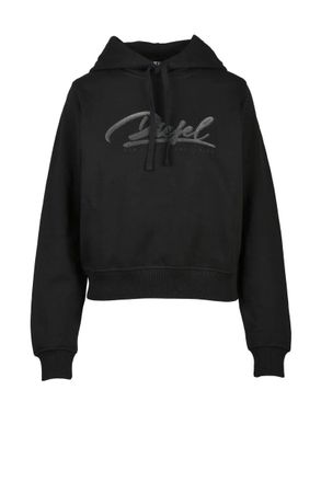 Diesel Black Cotton Womens Cropped Sweatshirt