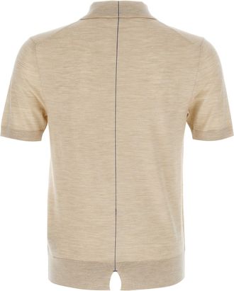 Burberry Mens Beige Wool Polo Shirt