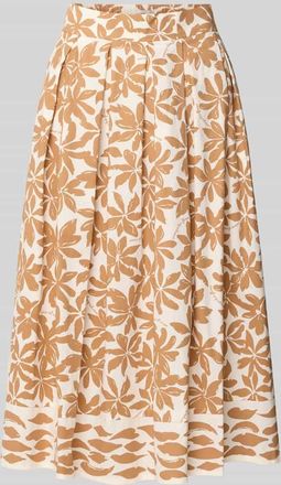 robe l&eacute;g&egrave;re Faltenrock im Allover-Look mit elastischem Bund in Sand, Gr&ouml;&szlig;e 34