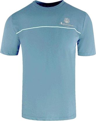Aquascutum Heren Active Piping Detail T-Shirt (Blauw)