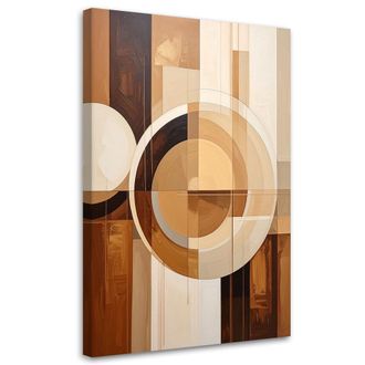 Feeby Cuadro En Lienzo, Formas Geom&eacute;tricas Abstractas En Beige, 80x120