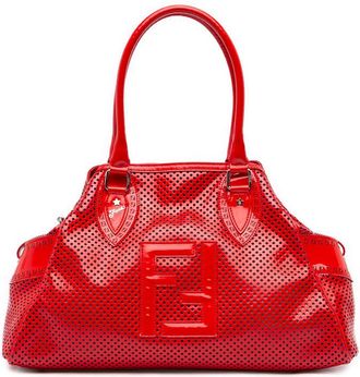 Fendi Pre-owned Fendi Perforated Patent Etniko Du Jour Handbag Ladies TA81RU3FTFS3B6YU