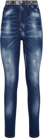 Philipp Plein Super High Waist Jegging - Dames - Skinny Jeans - Blauw - W27 - Denim - Jeans
