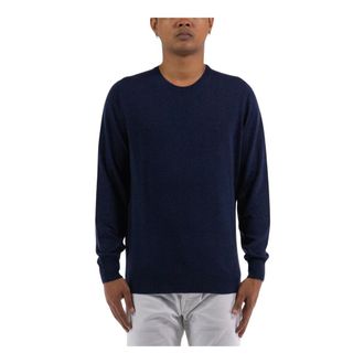 KANGRA Round-neck Knitwear, male, Blue, L, Crew Neck Jumper