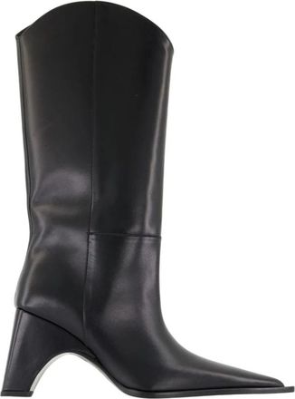 Coperni Zwarte leren cowboy laarzen - Dames - Laarzen met Hak - Zwart - 39 EU - Leer - Schoenen