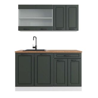 Vicco Cocina Vers&aacute;til R-line, Antracita Casa De Campo/blanco, 140 Cm, Et Roble