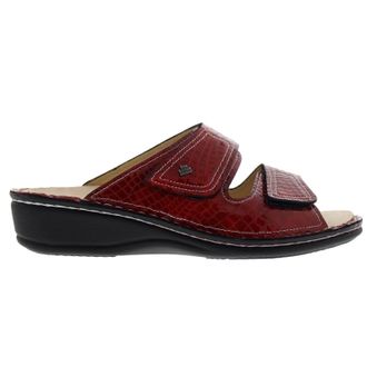 Finn Comfort 2519 Jamaica Paranalack Feuer Leather Womens Slides Sandals - Red Patent - Size:UK 6.5