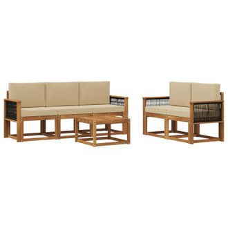 vidaXL Conjunto De Sof&aacute;s De Exterior Con Coj&iacute;n 6 Pcs Vidaxl