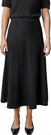 Lilla P Flared Knit Skirt In Black