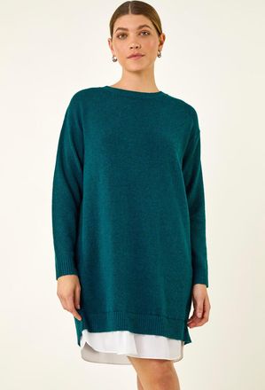 Roman Mock Shirt Knitted Dress