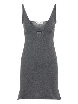Miu Miu V-neck sleeveless mini dress - Grijs