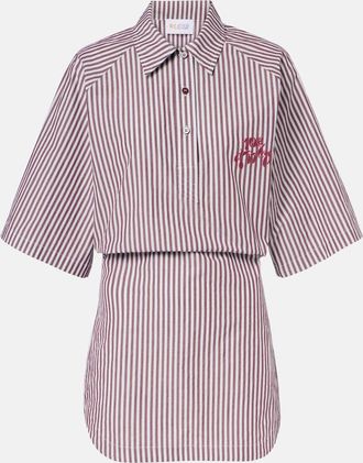 The Attico Striped cotton polo dress