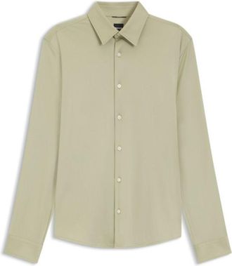 BOSS Slim-fit shirt in structured performance stretch fabric