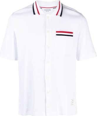 Thom Browne RWB-stripe cotton shirt - men - Cotton - 1 - White