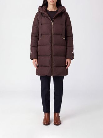 Herno A-Shape Short Hooded Down Jacket in Quilted Technical Satin
