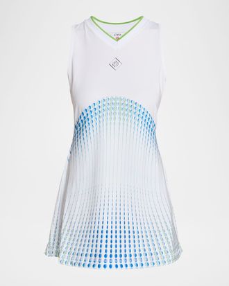 Casablanca Ombre Dot-Print Tennis Mini Dress
