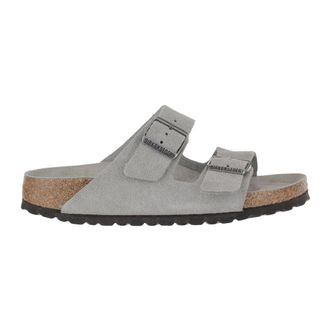 Birkenstock Sliders, male, Gray, Size: 3 US Arizona Suede