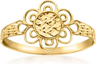 Ross-Simons Italian 14kt Yellow Gold Floral Ring