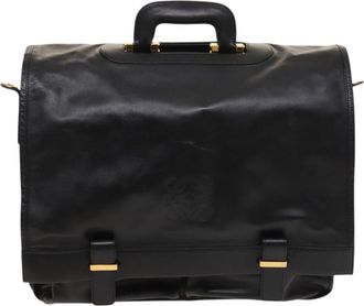 Loewe Anagram Black Leather Briefcase Bag (Pre-Owned)