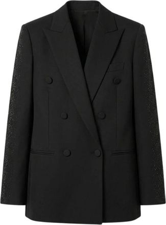 Dondup Giacca smoking bande strass - Dames - Blazers - Zwart - M - Leer - Jassen