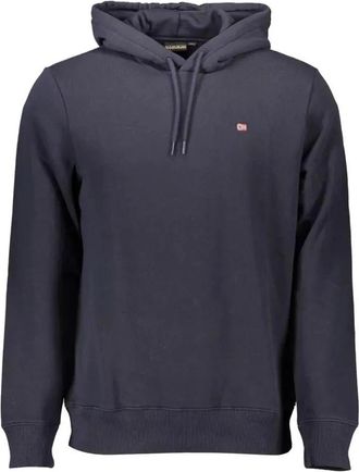 Napapijri Blauwe Hoodie met Logo - Heren - Hoodies - Blauw - XL - Katoen - Hoodies & sweatvesten