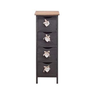 Mobili Rebecca Mobili Rebecca - Rebecca Mobili Mesita De Noche Cajonera 4 Cajones Gris Madera Shabby 71x25x25