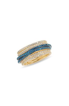 Lana Jewelry 14K Gold Blue & White Diamond Kinetic Ring in Yellow Gold at Nordstrom, Size 6.5