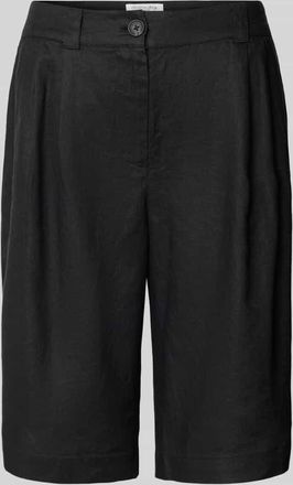 Christian Berg Loose Fit Bermudas aus reinem Leinen in Black, Größe 36