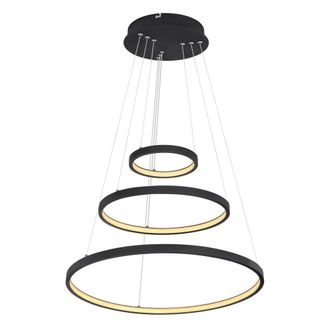 Netlighting Ralph Triple Ring Pendant Matt Black 3x LED Dimmable 3000K