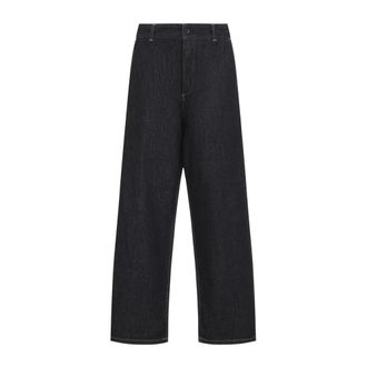 STUDIO NICHOLSON Jeans, Heren, Zwart, L, Katoen, Minard Jeans met Gebogen Pijpen