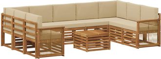 vidaXL Conjunto De Sof&aacute;s De Exterior 10 Uds. Natural Vidaxl