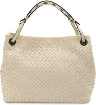 Bottega Veneta Ivory Intrecciato Shoulder Bag Tote Bag (Pre-Owned)