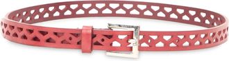 Alberta Ferretti Leren riem met uitsparing - Dames - Riemen - Roze - S - Leer - Accessoires