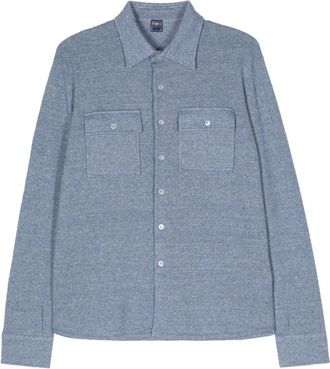 Fedeli cashmere-linen blend long-sleeve shirt - men - Linen/Flax/Cashmere - 50 - Blue