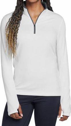 Nike Dri-Fit Stretch 1/2 Zip Cover Up Top In White
