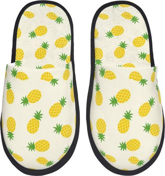 Generic Shoes Sweet Pineapple Lightweight Slippers With Mute Sole Cotton Slippers For Hotel Big Kid Winter M