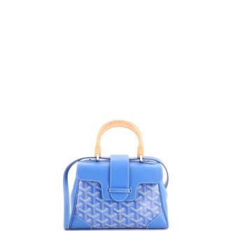 Goyard Saigon Top Handle Bag Coated Canvas with Leather Mini