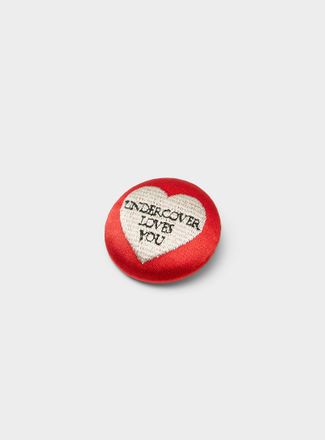 Undercover Mens Heart embroidered badge pin