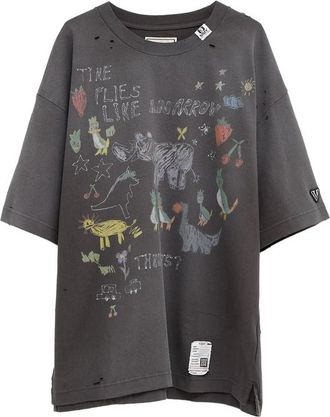 Miharayasuhiro Graphic-print Distressed T-shirt