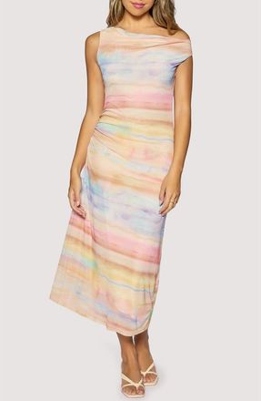Lost + Wander Sunset Promenade One-Shoulder Maxi Dress in Orange Multi at Nordstrom, Size X-Small