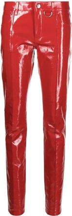Zadig&Voltaire Peko skinny vinyl trousers - women - Lamb Skin/Cotton - 36 - Red