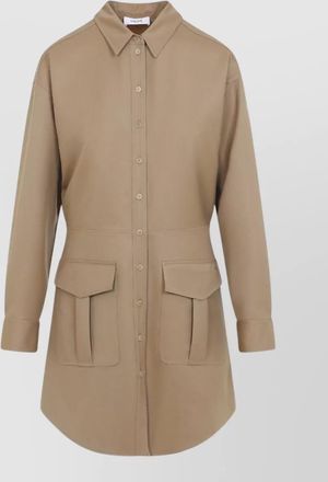Celine long sleeve collared coat flap pockets