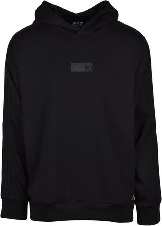 Emporio Armani Felpa con cappuccio - Heren - Hoodies - Zwart - XL - Polyester - Hoodies & sweatvesten