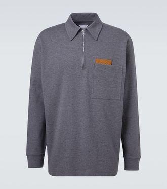 Bottega Veneta Intrecciato cotton jersey polo sweater