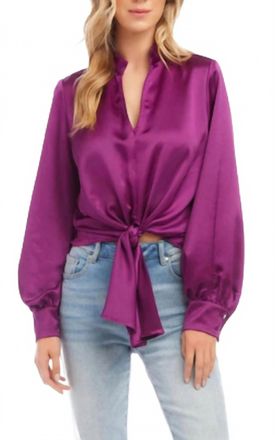 Karen Kane Tie-Front Top In Magenta