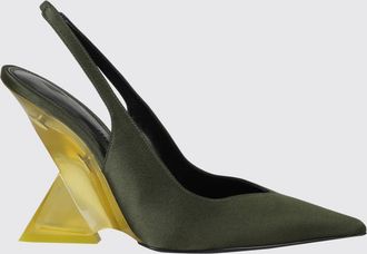 The Attico D&eacute;collet&eacute; slingback Cheope in raso con zeppa scultorea alta